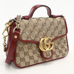 GUCCI handbag Top Handle Bag GG Marmont Beige